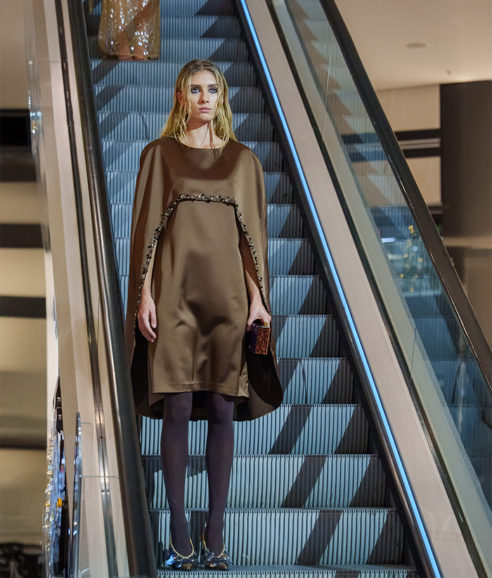 Clothes: 5226 Celia Kritharioti | Shoes: Jimmy Choo, Kalogirou | Bag: Kurt Geiger | Jewellery: Venetia Vildiridis | Tights: Calzedonia