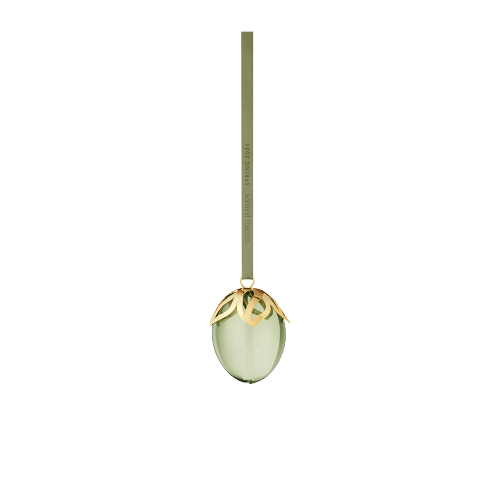 Egg charm από ανοξείδωτο ατσάλι με επίστρωση χρυσού 18Κ και γυαλί