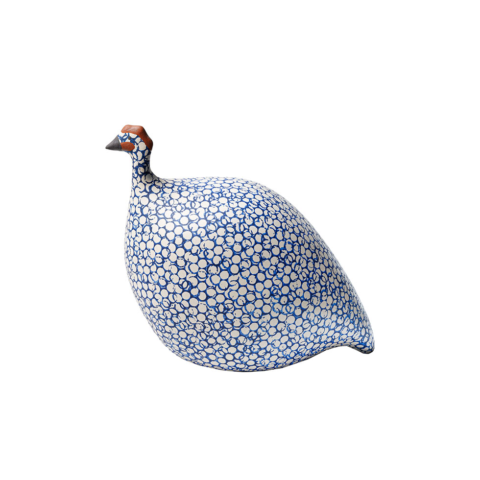 Μπλε κεραμική διακοσμητική φραγκόκοτα