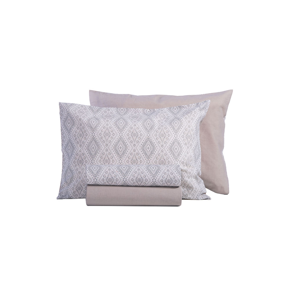 Εκρού υπέρδιπλα σεντόνια Shreder