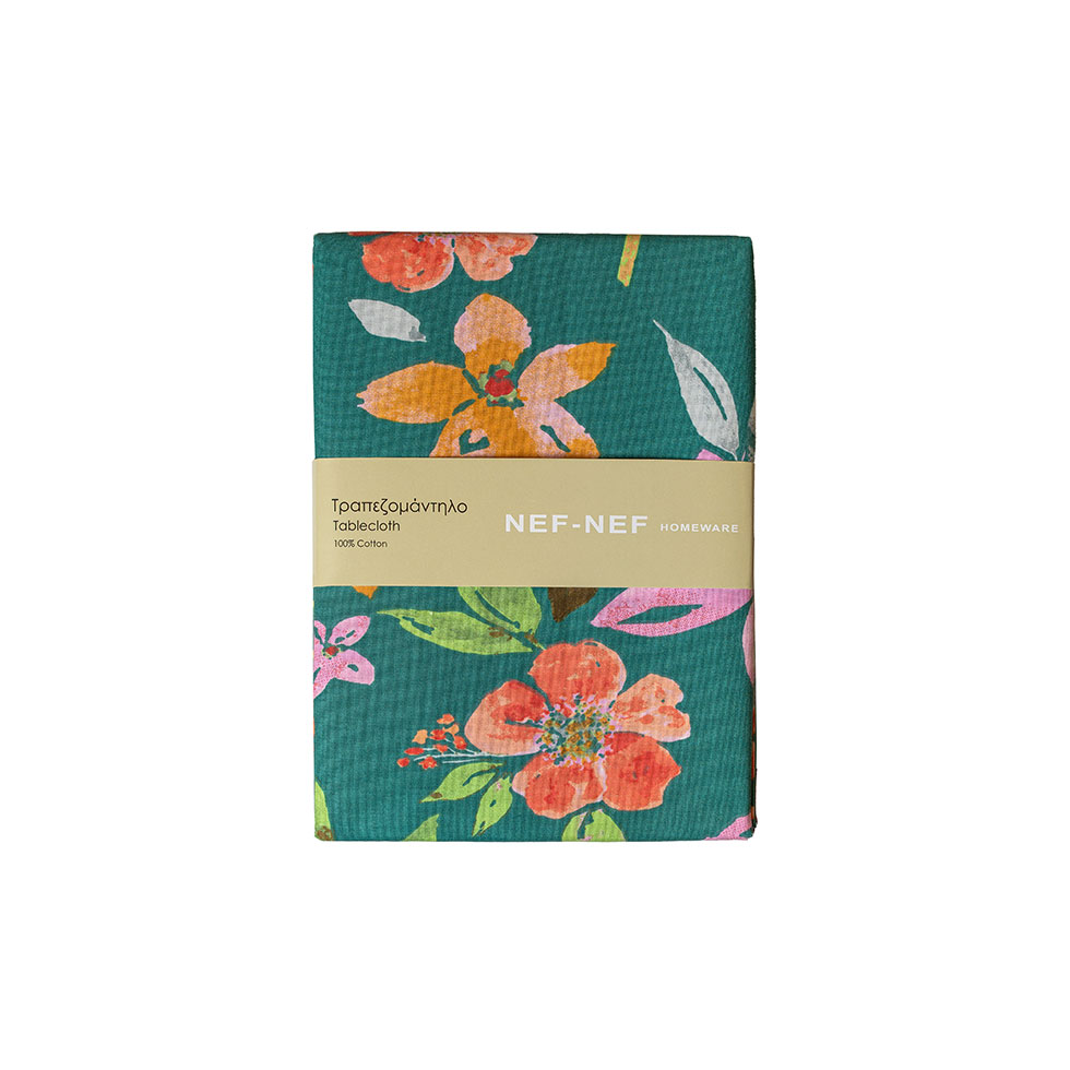 Πράσινο τραπεζομάντηλο με floral μοτίβο Valia 