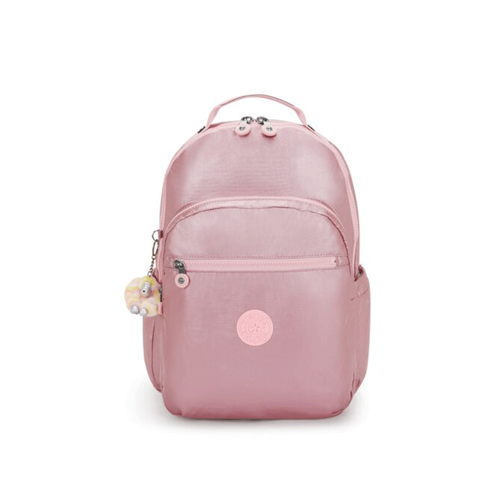 Pink metallic backpack, Kipling