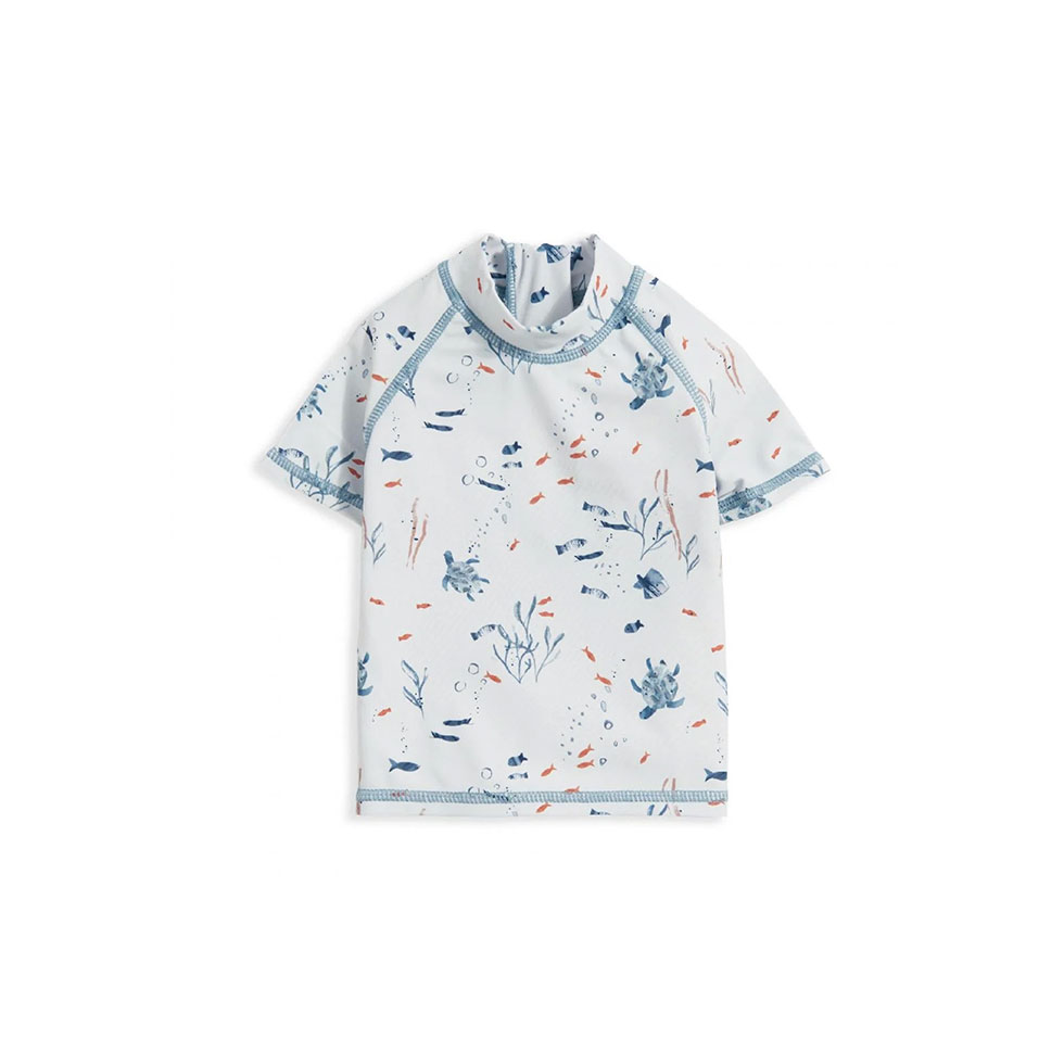 Λευκή anti-UN κολυμβητική μπλούζα με μοτίβο, Mamas & Papas