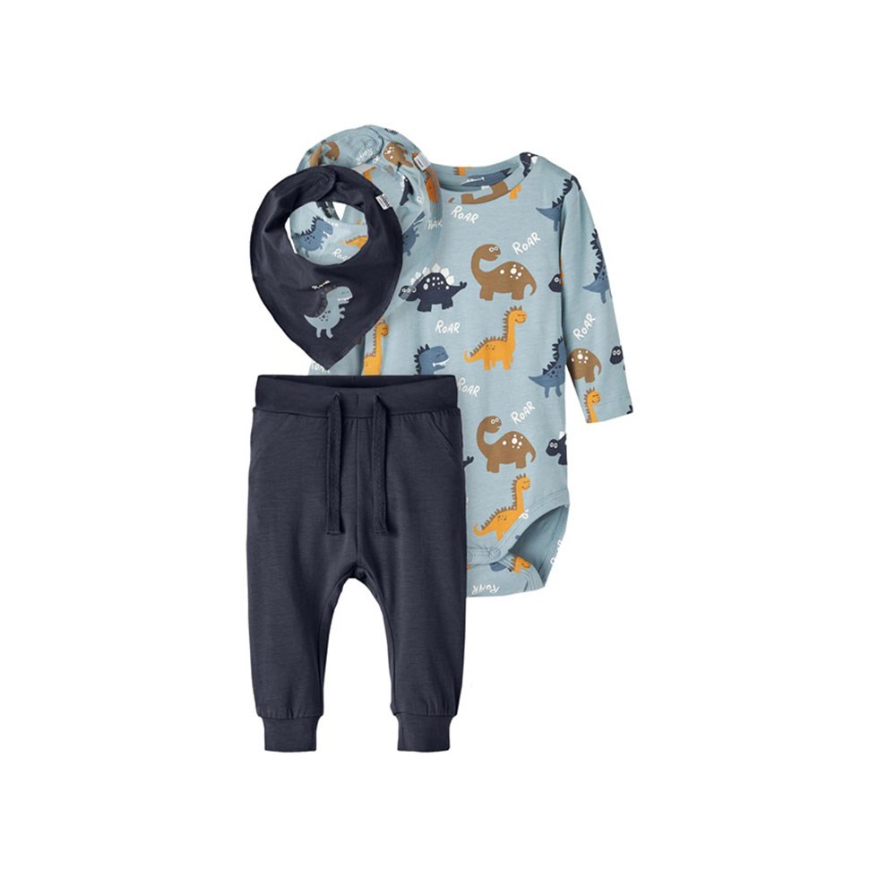 Blue baby set with dinosaurs Dino, Name It