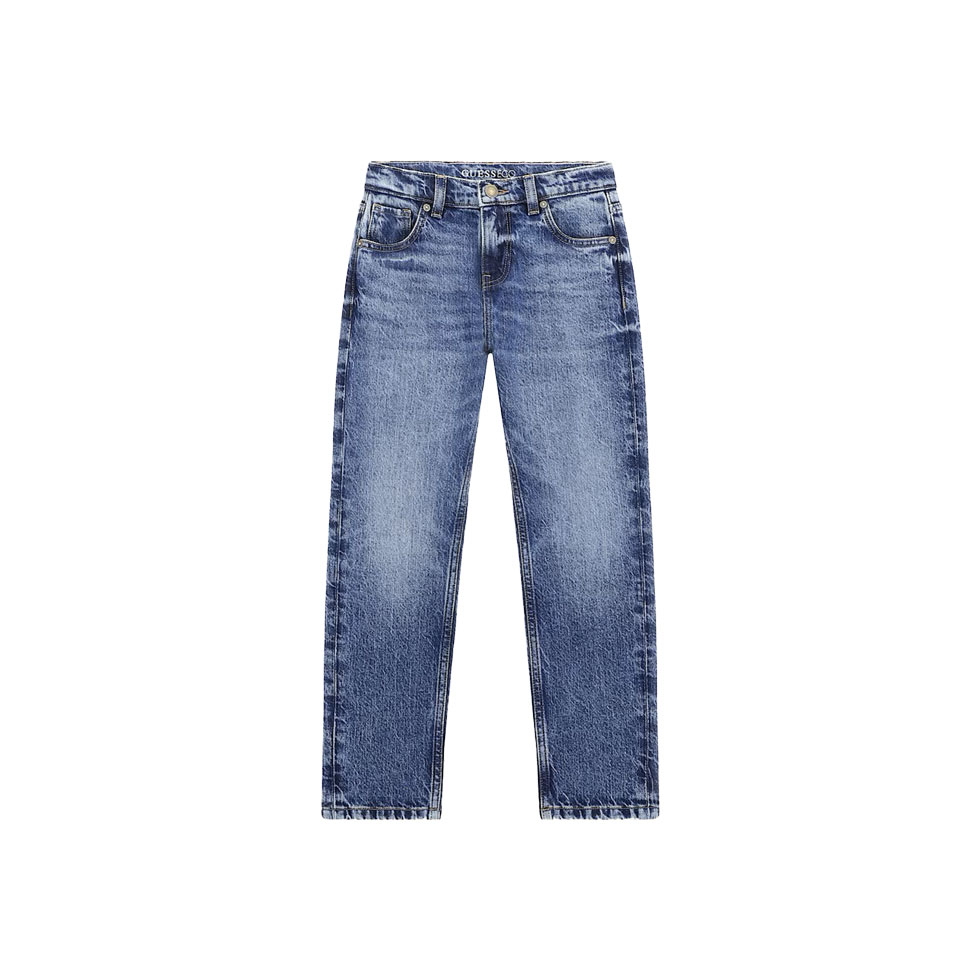 Μπλε jean παντελόνι σε ίσια γραμμή 