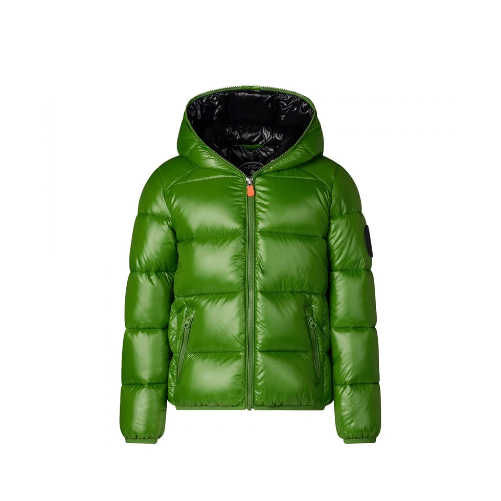Πράσινο puffer μπουφάν με κουκούλα, Save The Duck 