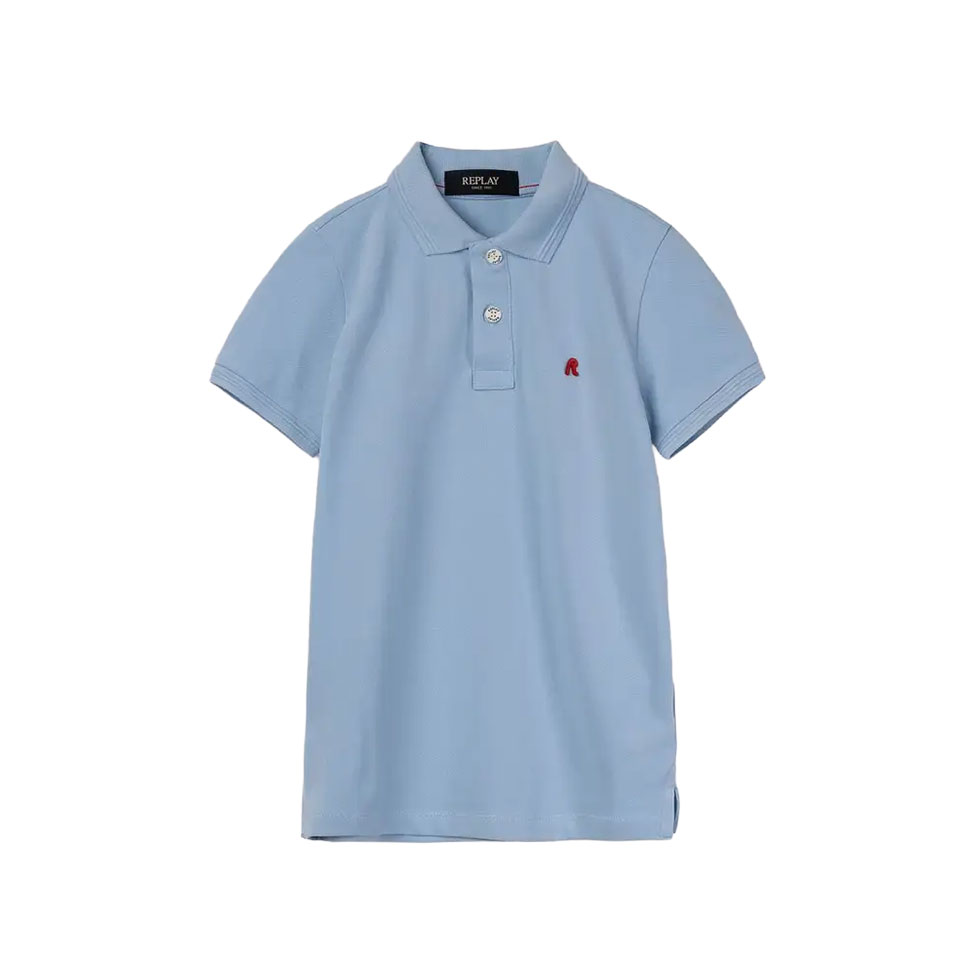 Γαλάζιο polo t-shirt με logo