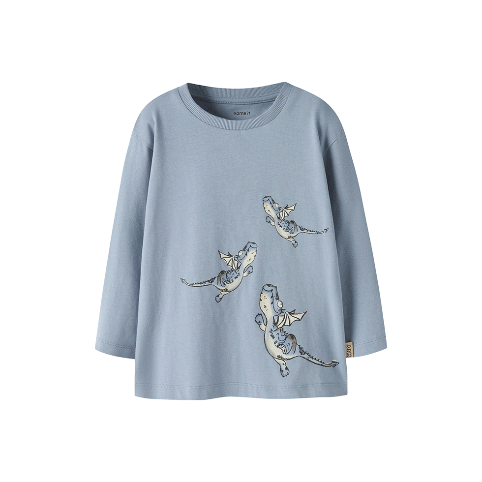 Blue blouse with dragons