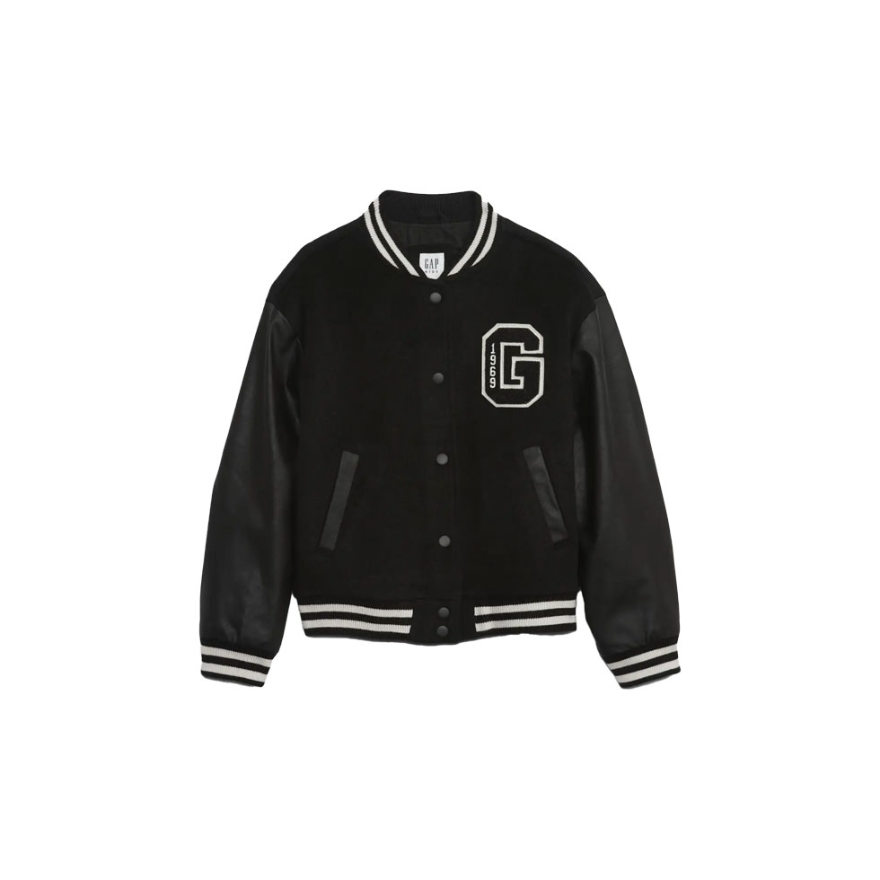 Μαύρο μπουφάν με logo Varsity