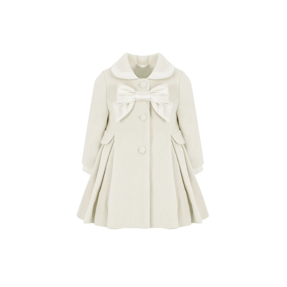 Ecru coat with bow