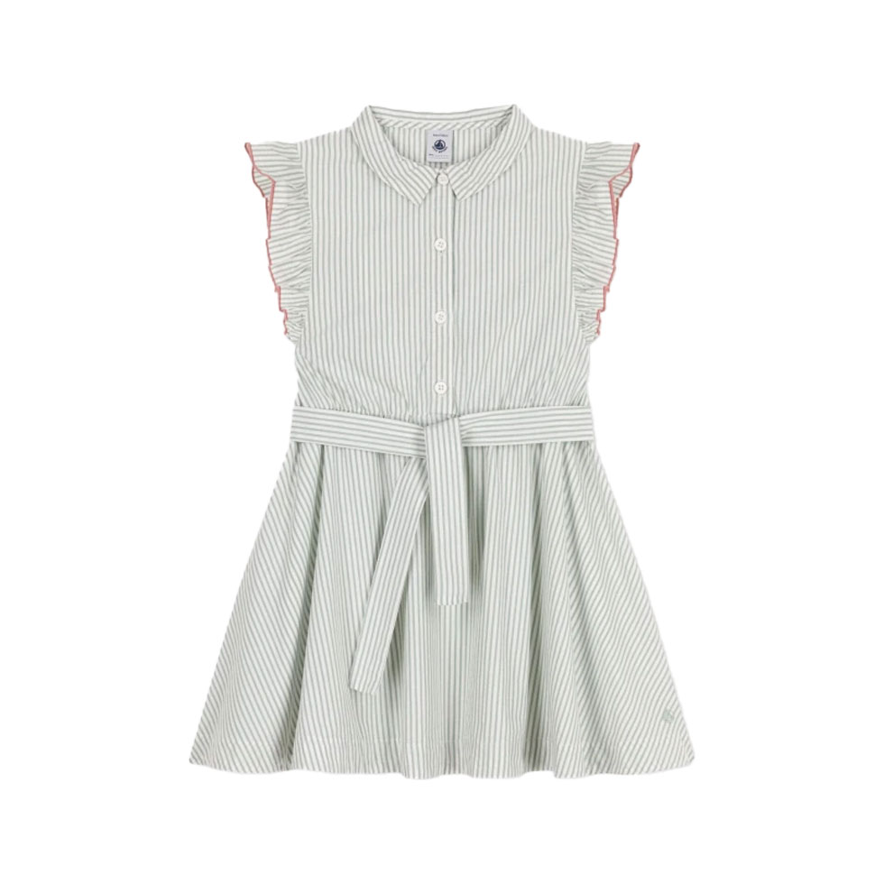 Πράσινο αμάνικο ριγέ φόρεμα 