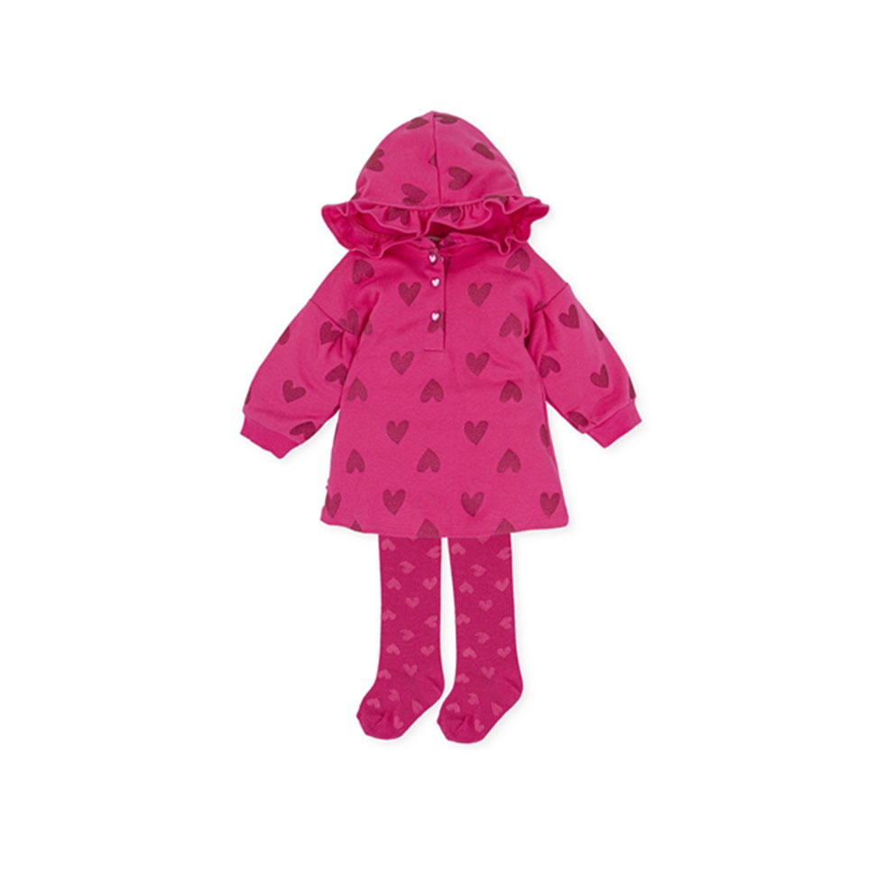 Σετ ροζ φόρεμα με καλσόν Boligrafo, Agatha Ruiz De La Prada