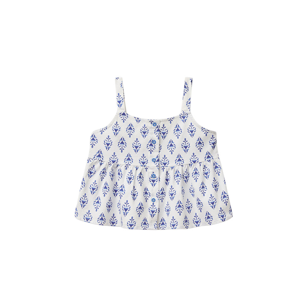 Λευκή μπλούζα με μπλε μοτίβο 