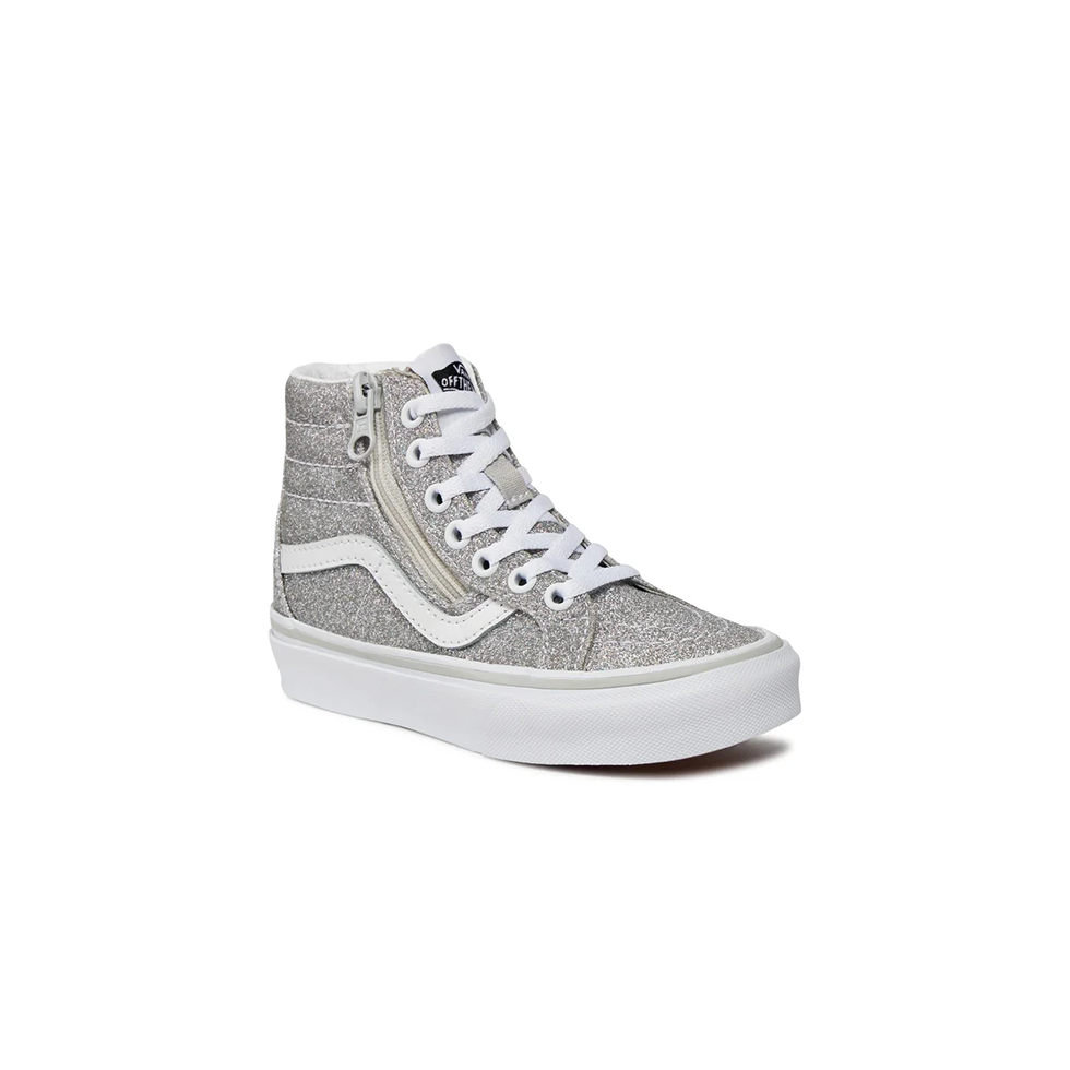 Silver sneakers with glitter Sk8-Hi Reissue Side