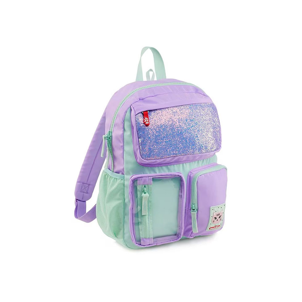 Δίχρωμη τσάντα πλάτης με glitter, Miquelrius 