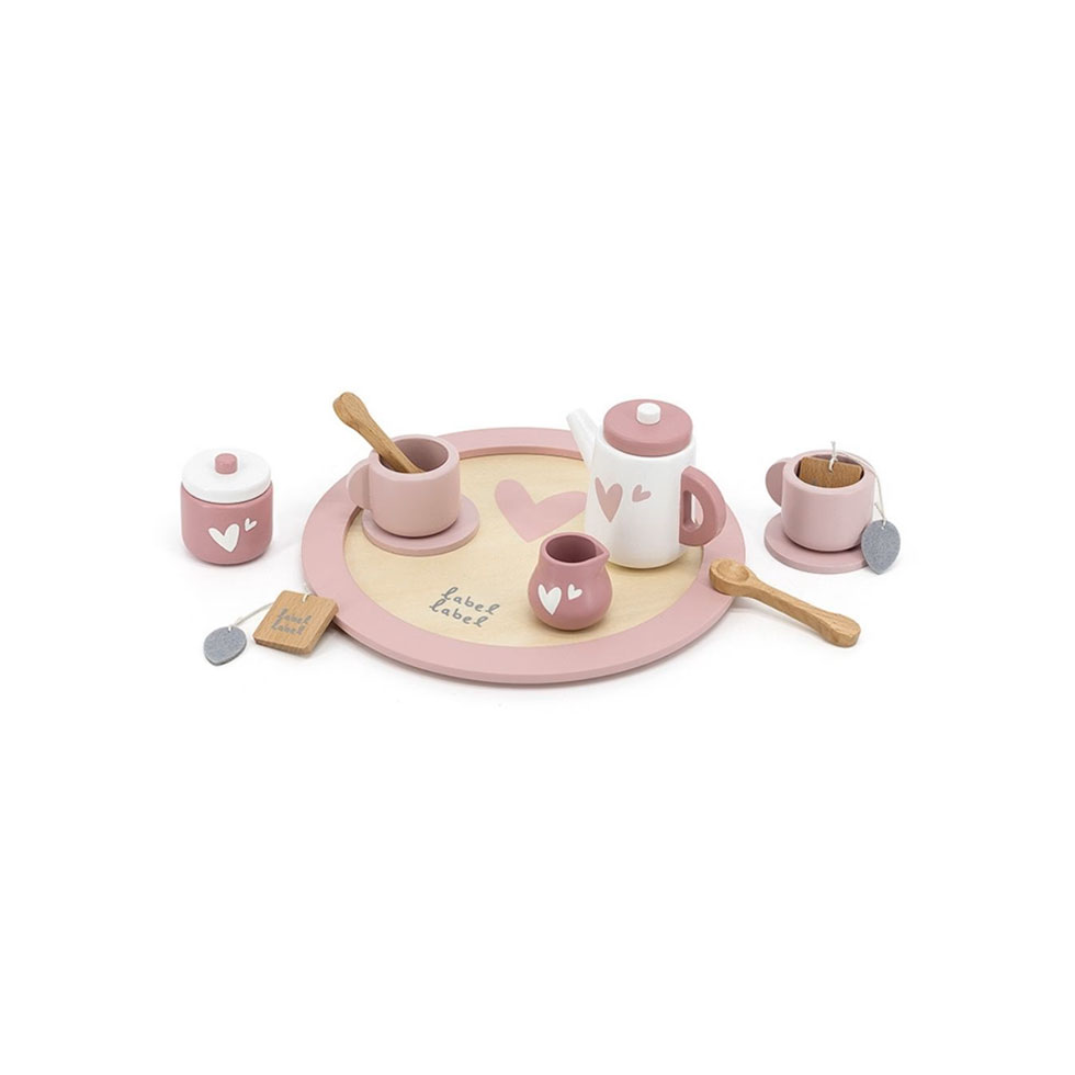Ροζ ξύλινο σετ τσαγιού, Label label