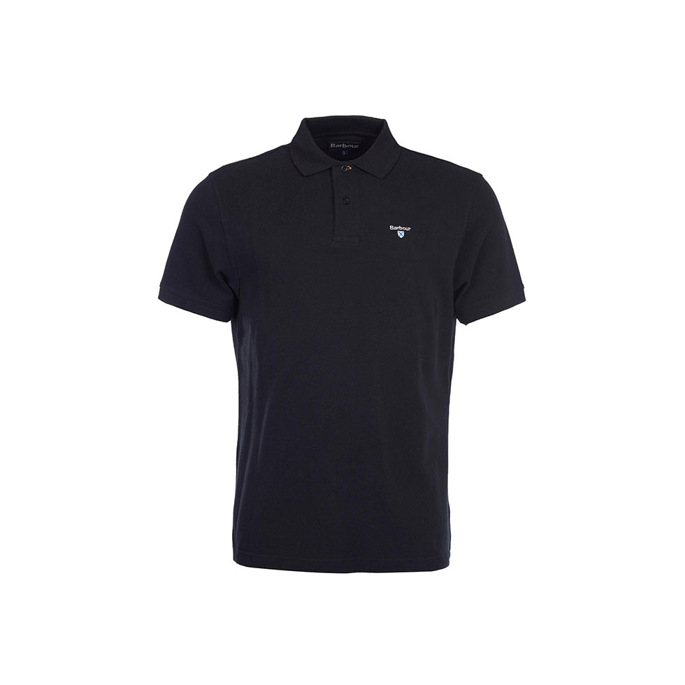 Μαύρo polo regular fit με λογότυπο