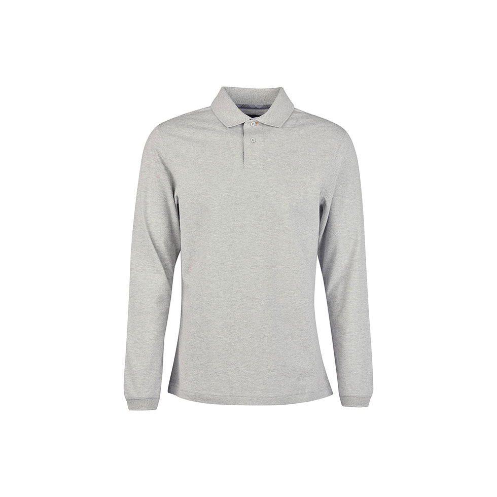 Γκρι βαμβακερή polo μπλούζα