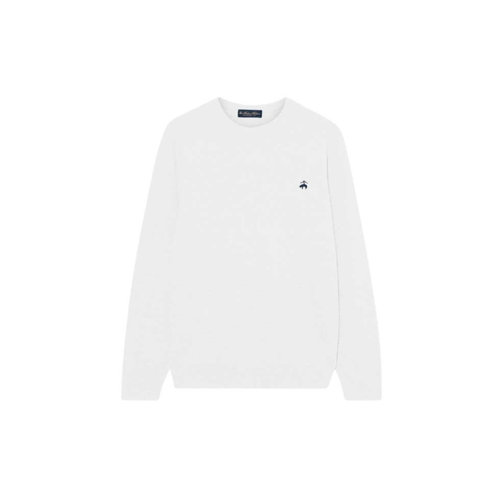 Λευκό βαμβαμκερό πουλόβερ 