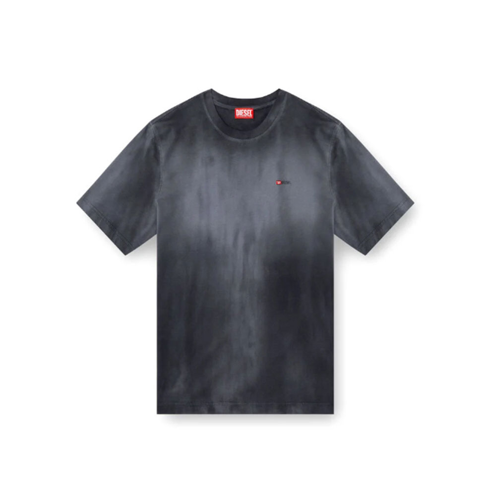 T-shirt με ξέβαμμα και κεντημένο λογότυπο 