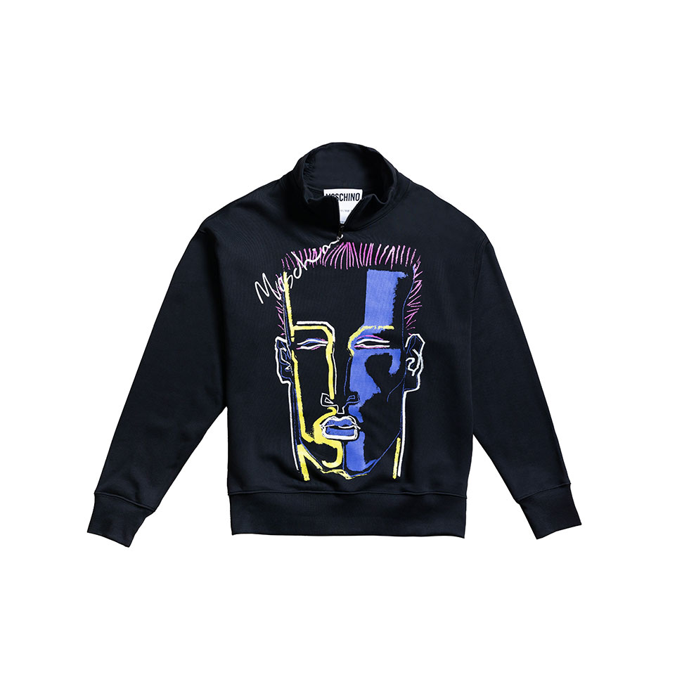 Μαύρο φούτερ με pattern, Moschino 