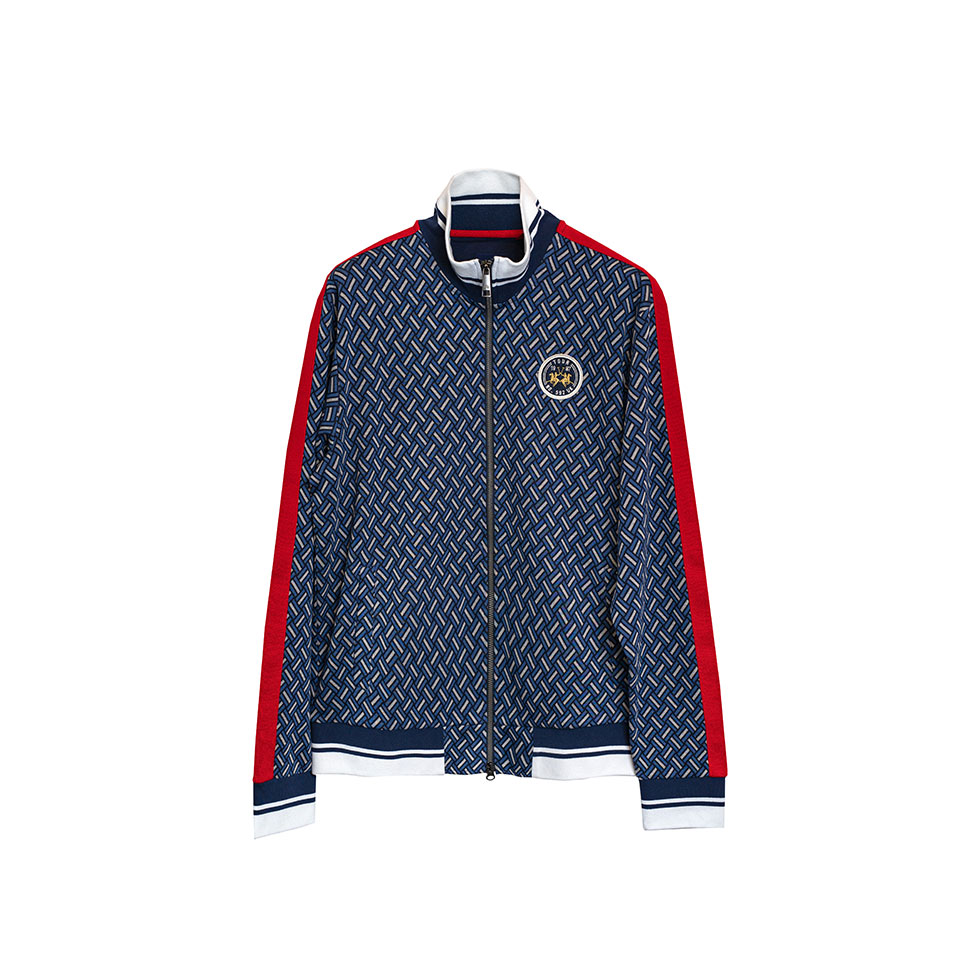 Μπλε jacket με μοτίβο και φερμουάρ