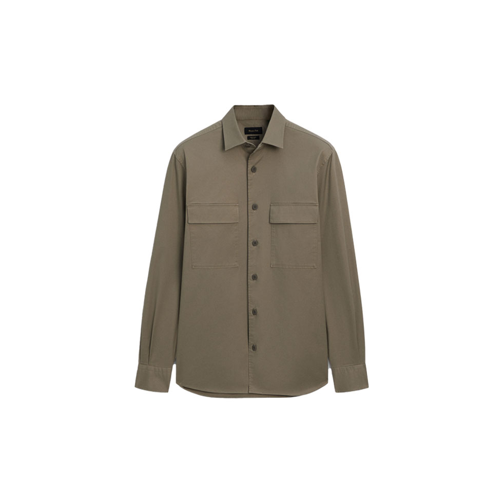 Λαδί βαμβακερό overshirt 
