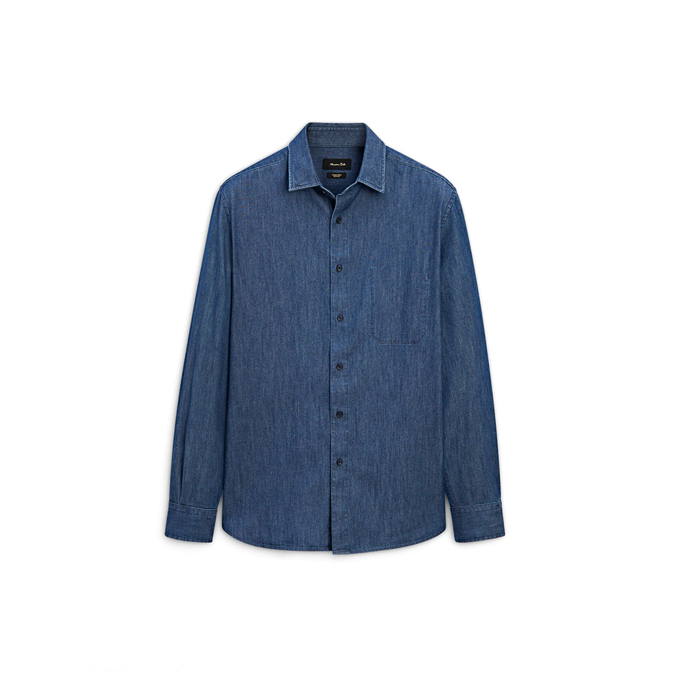 Μπλε denim πουκάμισο σε κανονική γραμμή 