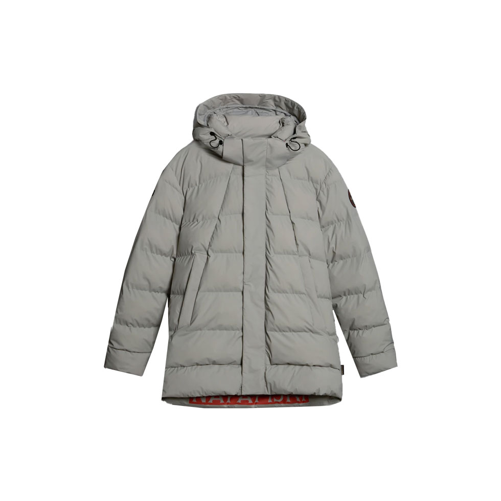 Γκρι μακρύ μπουφάν thermo puffer 