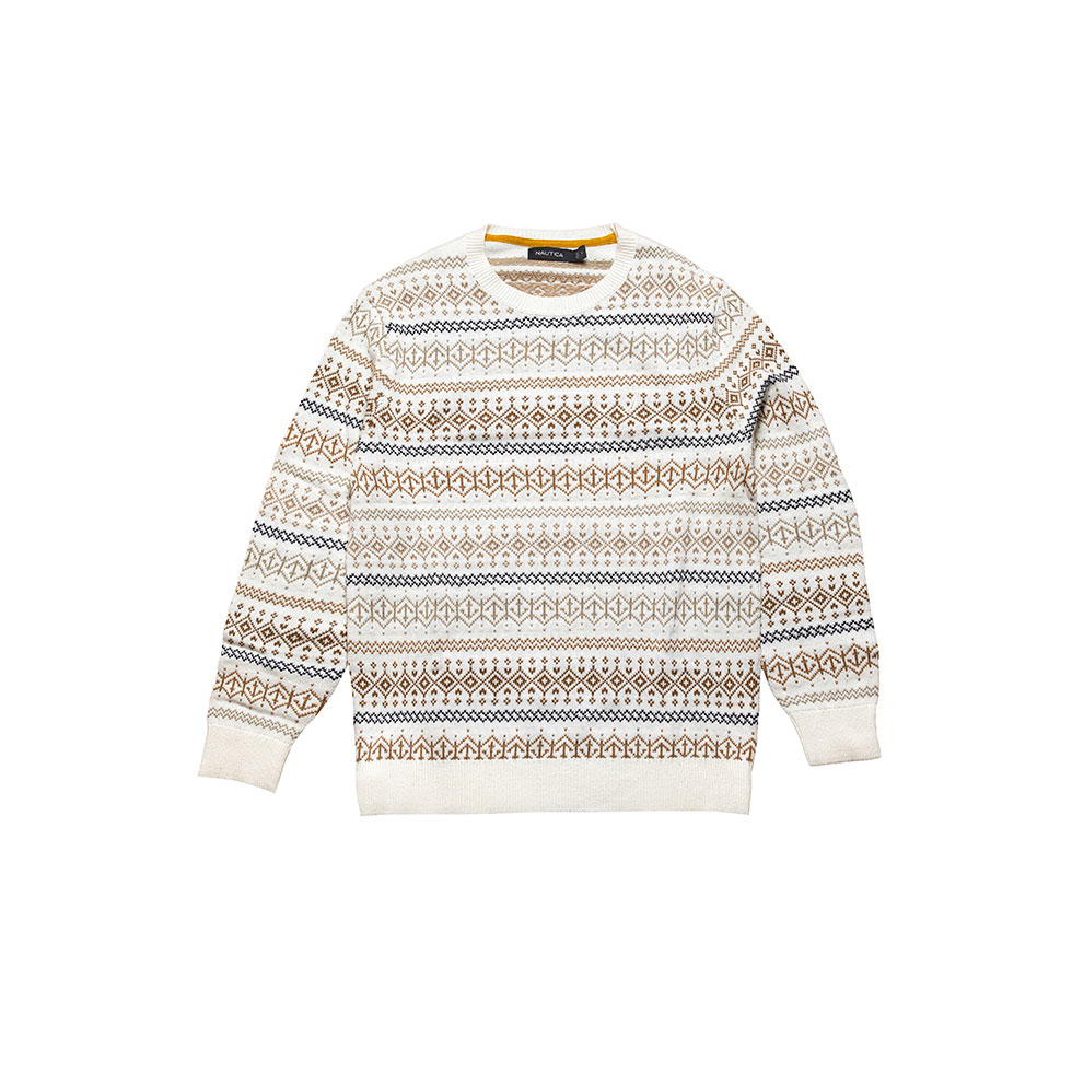 Εκρού πουλόβερ με μοτίβο Marshmallow