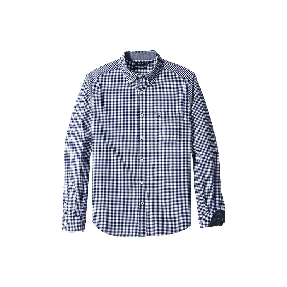 Σκούρο μπλε καρό πουκάμισο με logo