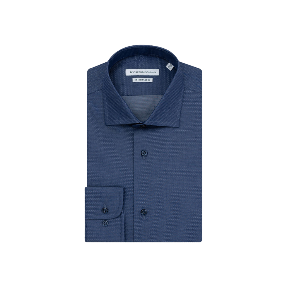 Σκούρο μπλε πουκάμισο με μοτίβο 