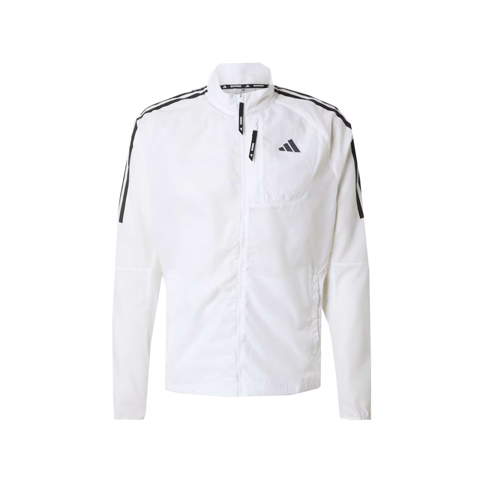 Λευκό αντιανεμικό jacket με logo, Adidas 