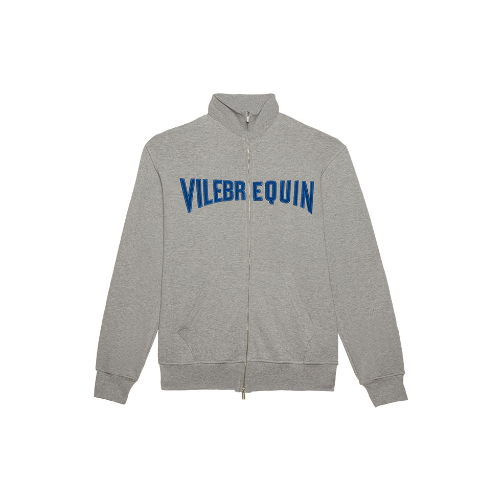 Γκρι ζακέτα με μπλε logo 