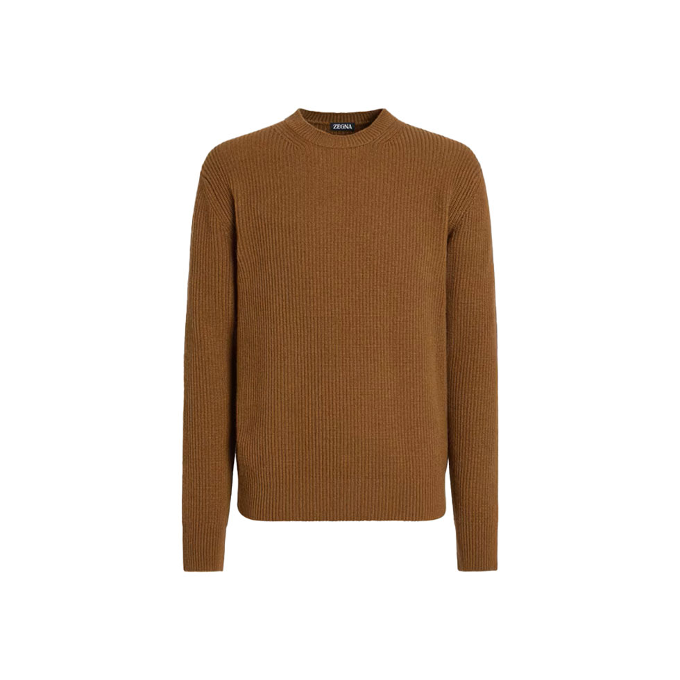 Καφέ πουλόβερ από κασμίρι 