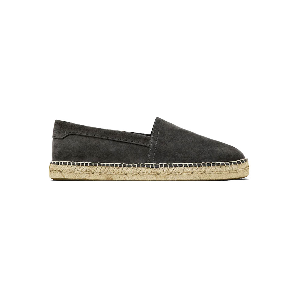 Gray suede espadrilles