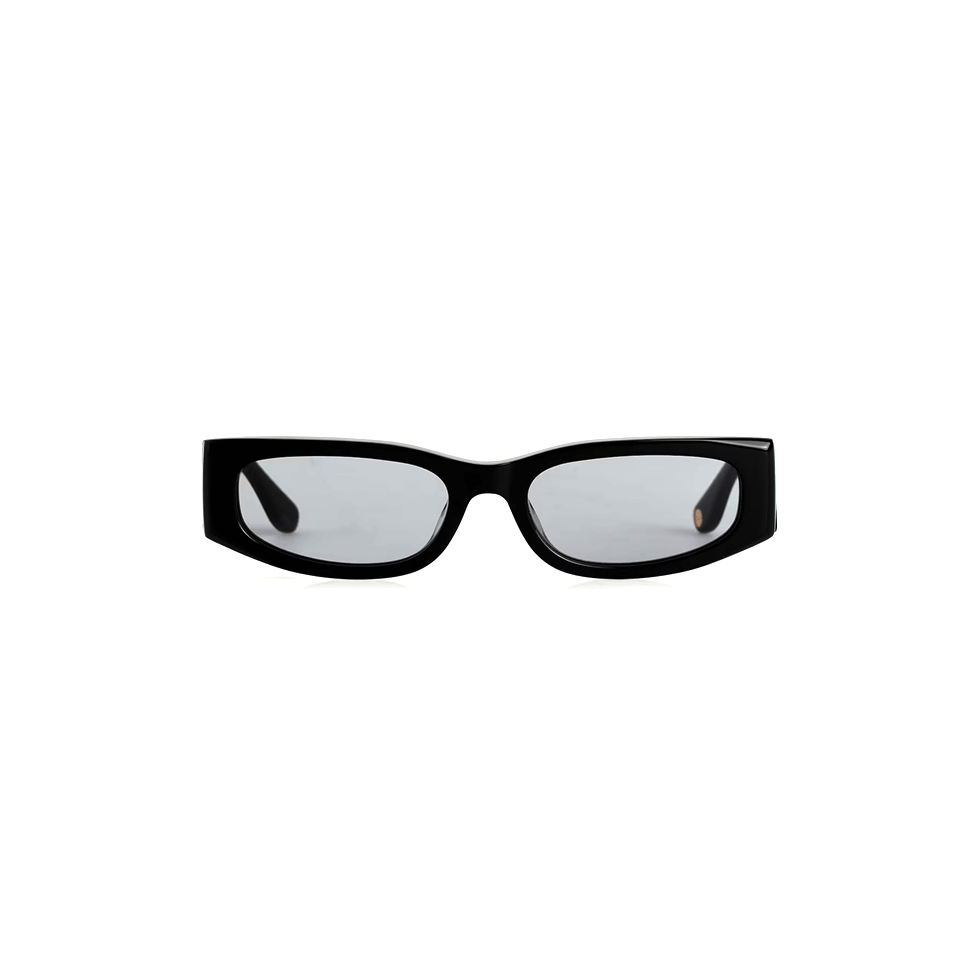 Black slim rectangular sunglasses