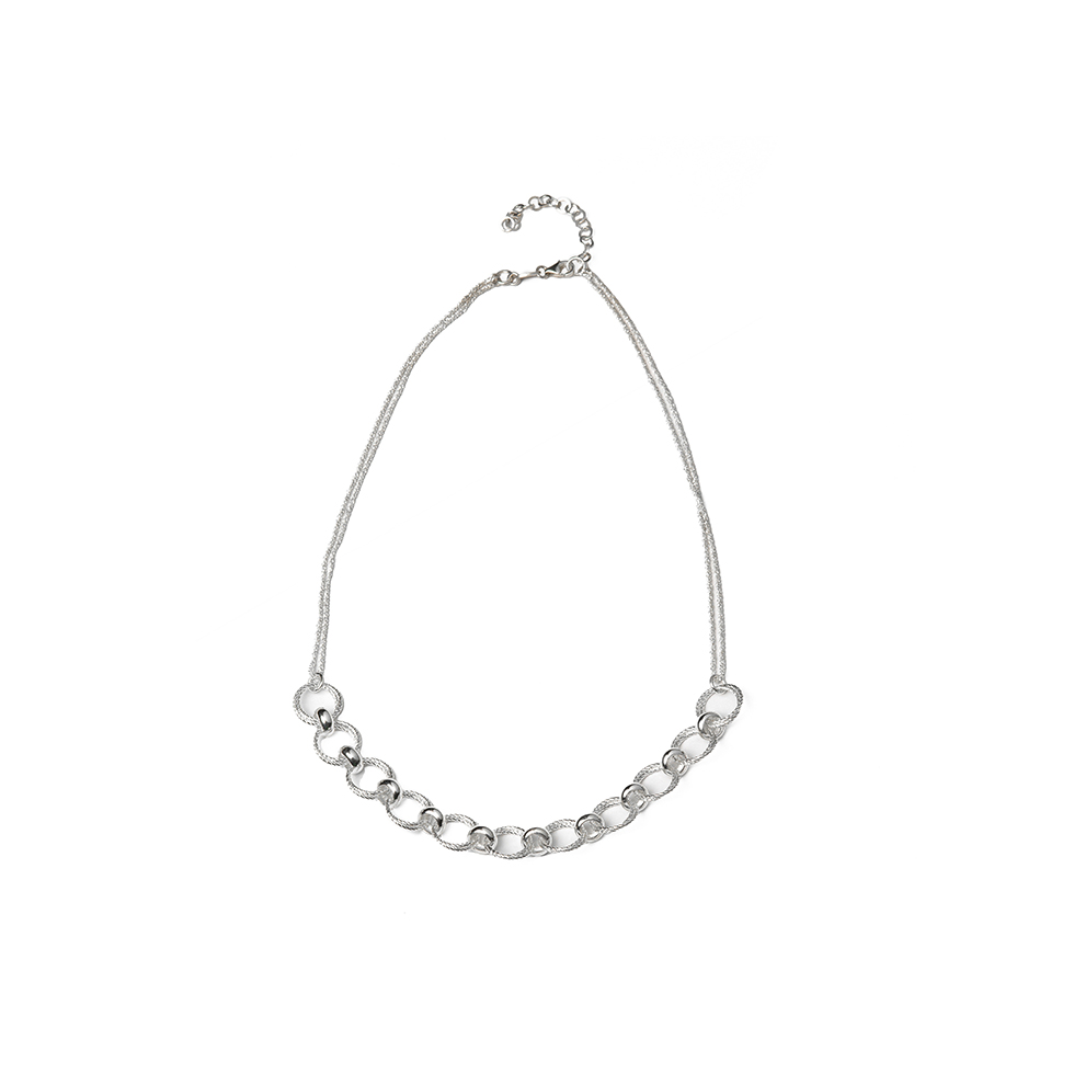 Ασημένιο κολιέ με κυκλικά σχέδια 