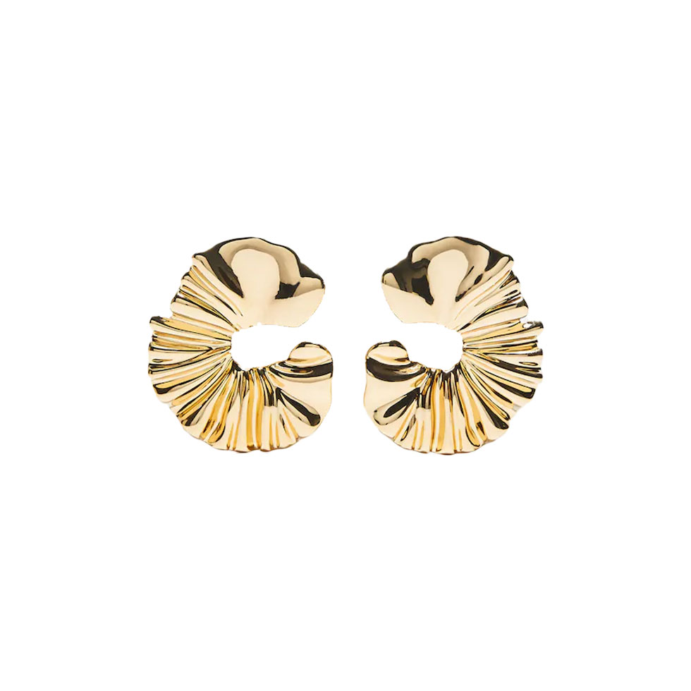 Επίχρυσα σκουλαρίκια με ακανόνιστη υφή