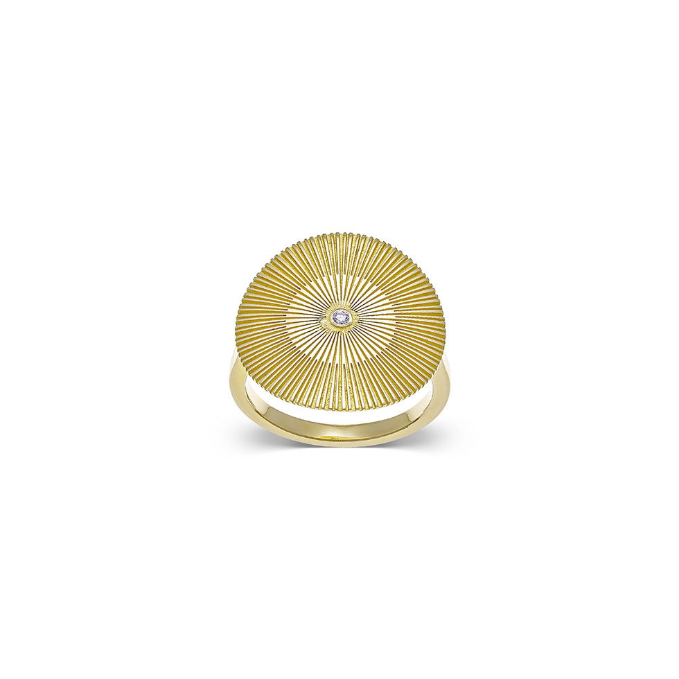 Χρυσό δαχτυλίδι 10K με διαμάντι Orbit