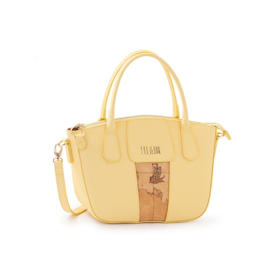 Yellow bag with map detail