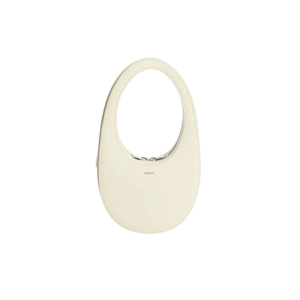 Εκρού δερμάτινη τσάντα Swipe, Coperni 