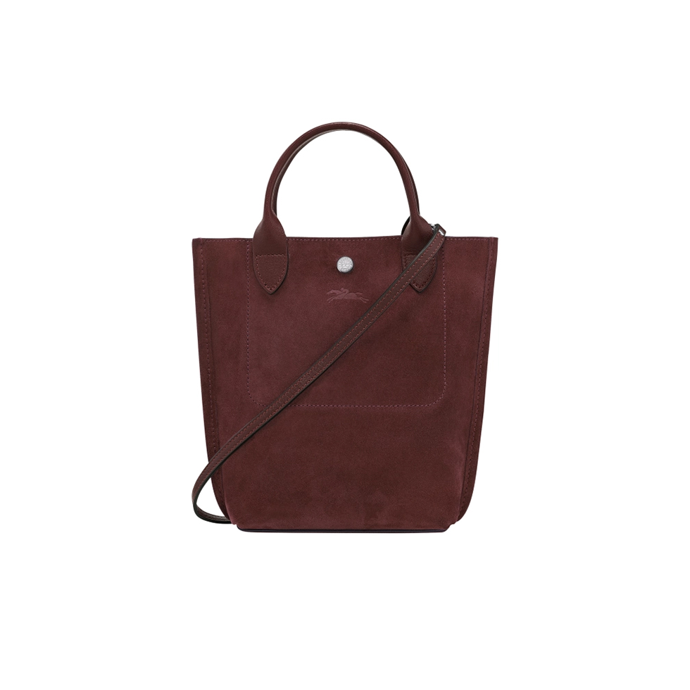 Μπορντό δερμάτινη suede τσαντα Cabas, Longchamp 