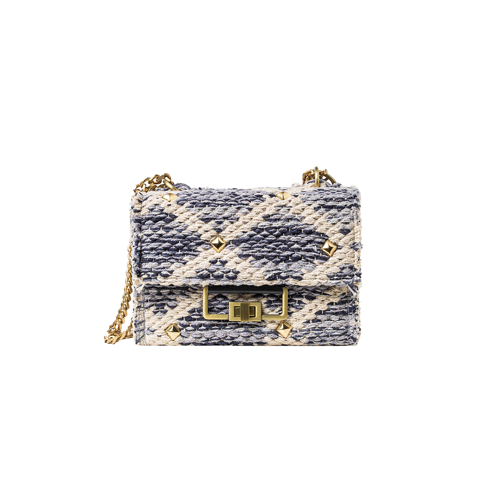 Μπλε τσάντα με λευκές λεπτομέρειες, GioRafael