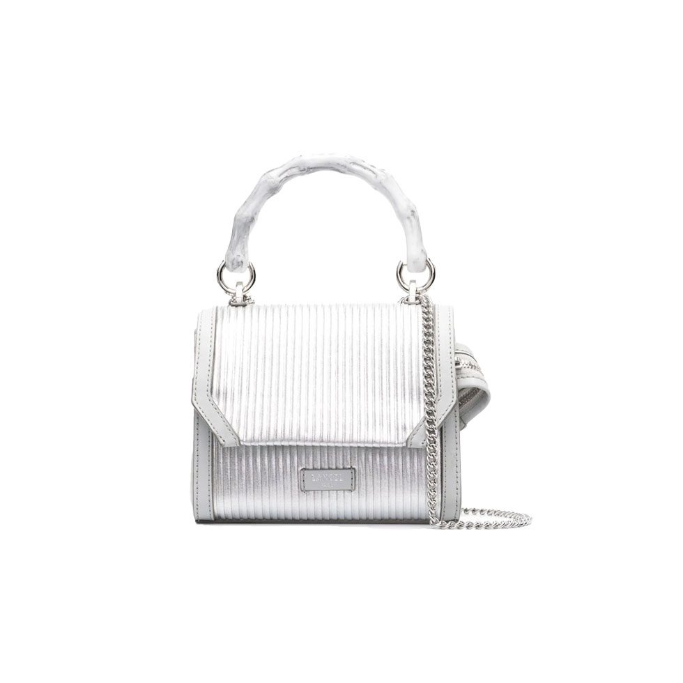 Ασημί μεταλλική τσάντα Ninon de Lancel Pearl 