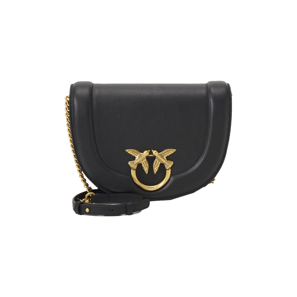 Μαύρη δερμάτινη τσάντα Round Click Classic