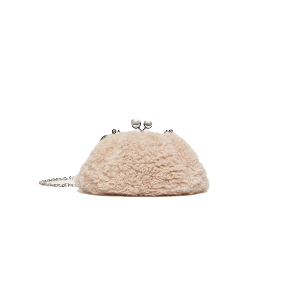 Ροζ faux fur τσάντα pasticcino