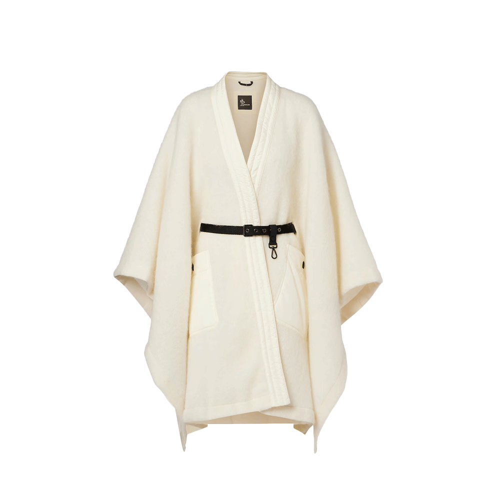 Λευκή κάπα Après-ski από mohair και μαλλί αλπάκα, Moncler