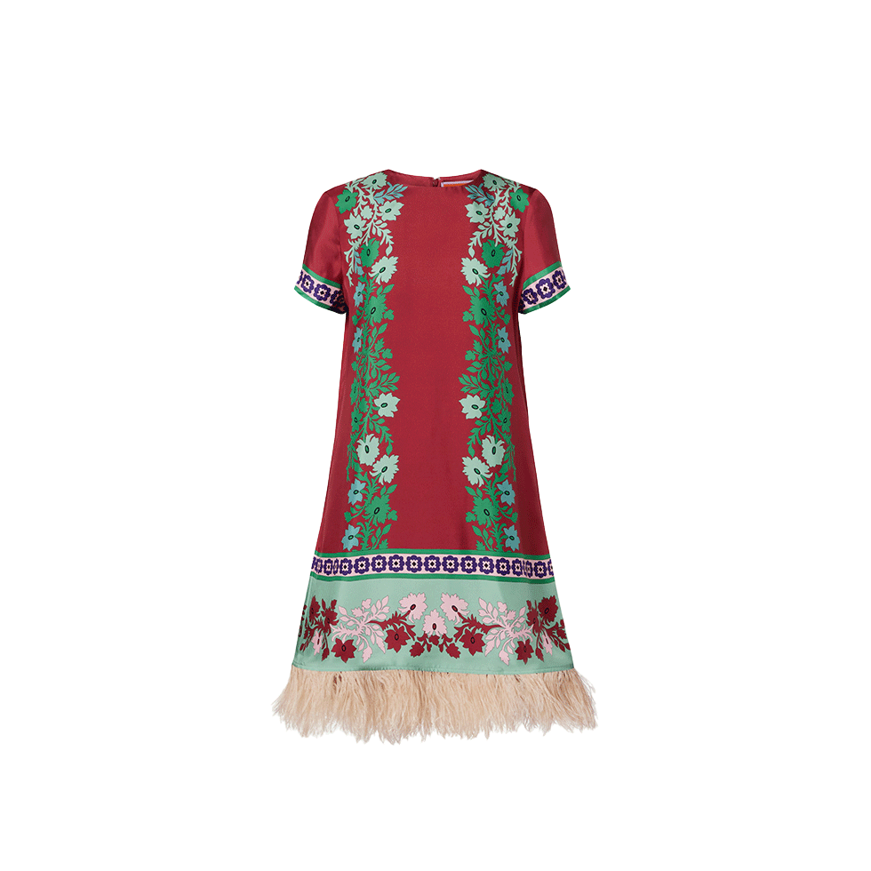 Floral mini φόρεμα με φτερά, La DoubleJ