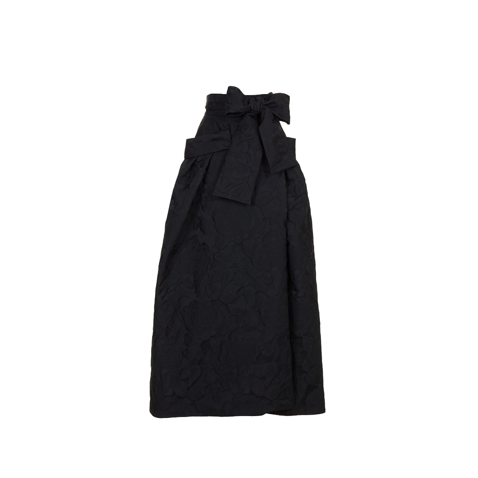 Μαύρη jacquard maxi φούστα